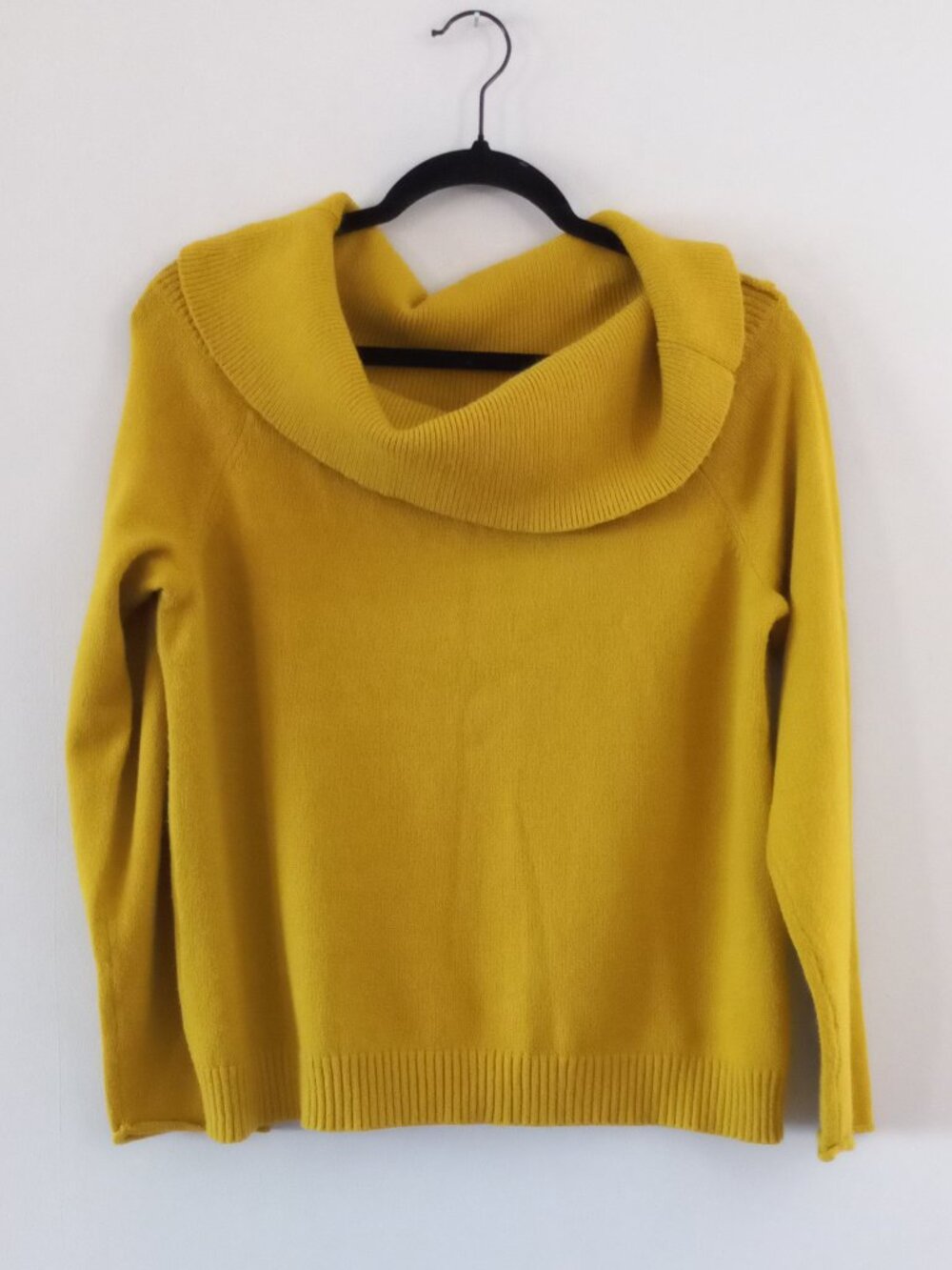 ANTHROPOLOGIE mustard yellow cowl neck sweater